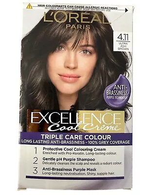 L'Oreal Excellence Cool Creme Triple Care Colour 4.11 Ultra Ash Brown • £7.99