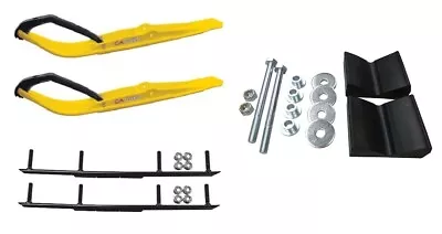 C&A Pro Yellow Razor Snowmobile Skis W/ 6  Round Bars Complete Kit • $368.02