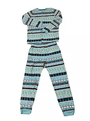 £0.99 • Buy Pyjamas Girls 11-12 Yrs Christmas Blue Long Sleeve Leggings