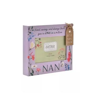 Block Photo Frame Nan The Cottage Garden Sentiment Purple Mother's Day Gifting • £14.99