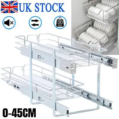 Pull Out Kitchen Magic Corner Baskets Cupboard Larder Storage Shelf Close Set UK • £41.89