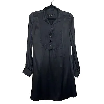 Zara Woman Black Silk Long Sleeve Shift Dress Size XS Women • $24