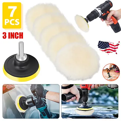 $10.28 • Buy 7PCS 3 Inch Polishing Pads Sponge Waxing Foam Buffing Kit Car Polisher For Drill