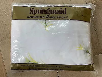 Vintage Spring Daisies - Springmaid Wondercale Double Fitted Sheet 54 X 76  • $14.95