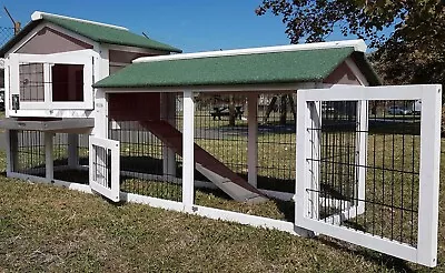 Large Rabbit Hutch Guinea Pig Hutches Run Runs Large 2 Tier Double Decker Grey  • £164.95