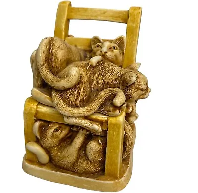  Rumble Seat  Harmony Kingdom Trinket Box Cats On Chair Treasure Jest Figure • £24.08