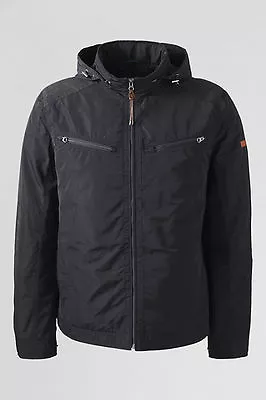 *LANDS END Men's Moto Jacket Med BLACK NWT $159 • $99.95