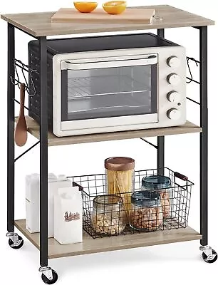 Industrial Style Kitchen Cart Serving Cart 3-Tier Shelf On Wheels 15.7x23.6x35'' • $84.49