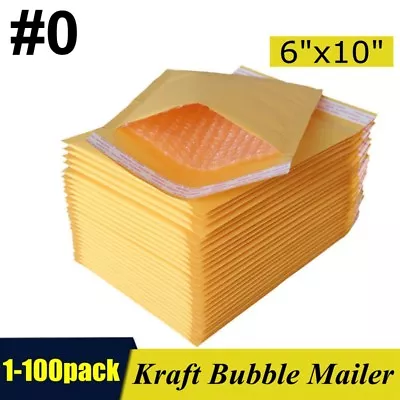 #0 6 X10  (6x9) Kraft Bubble Mailers Padded Self Seal Shipping Bags Envelopes • $9.29