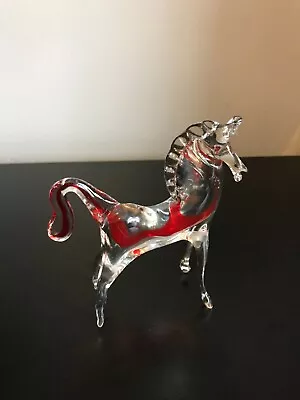 £20 • Buy Vintage Murano Glass Horse Figurine Ornament Red White