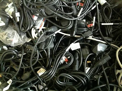 £55 • Buy JOB LOT X 100 Mains Power Cable Kettle Lead 3 Pin IEC C13 PC TV MONITOR