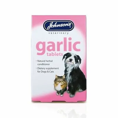 Johnsons Garlic Tablets For Dogs & Cats A Natural Herb Remedy For Fleas & Worms. • £6.29