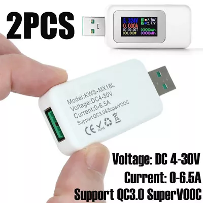 2PC 10 In 1 USB Tester DC 4-30V Digital Voltmeter Ammeter Power Charger Detector • $19.99