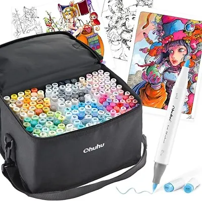 Ohuhu Pastel Color 168 Set Illustration Marker Brush Tip With 1 Blender Pen NEW • $328.05