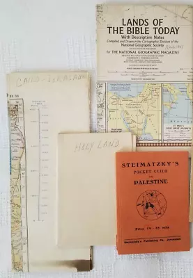 Pilgrims Map Holy Land 1942Palestine Pocket Guide 1941Cairo Map 1934 1967 Map • $31.95