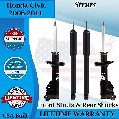 Monroe OEM Front Strut & Rear Shock For 2006-2011 Honda Civic Lifetime Warranty • $329.10
