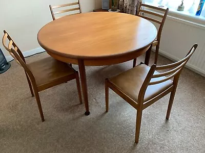 Vintage 1960/70's G Plan Extending Dining Table & 4 Chairs Solid Teak Wood • £50