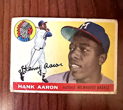 1955 Topps Hank Aaron #47 • $195