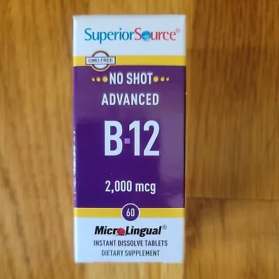 Superior Source No Shot Advanced B12 Vitamins 2000 Mcg 60 Count  • $19