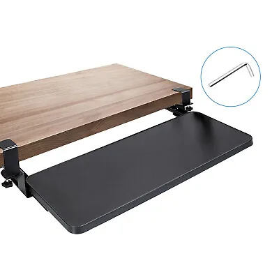 25*9  Adjustable Keyboard Tray Under Desk Pull Out Keyboard Mouse Tray W/C Clamp • $36.42