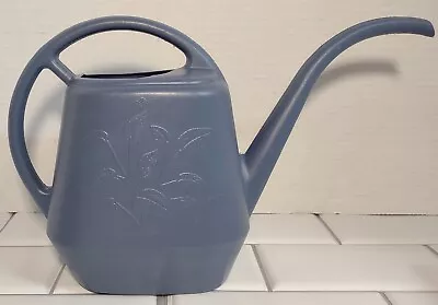 Vintage Garden Scene Blue Watering Can Plastic Garden Leaves Small USA • $12.88