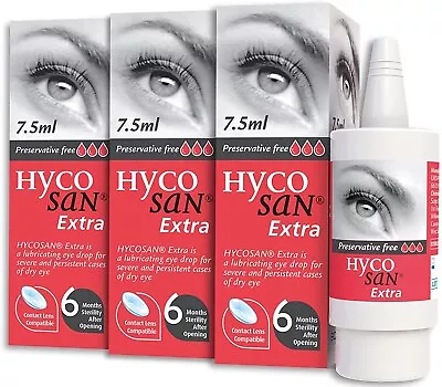 £22.99 • Buy SALE 3x Dry Eye Drops Hycosan Extra Preservative Free RECOMMENDED BY OPTICIANS