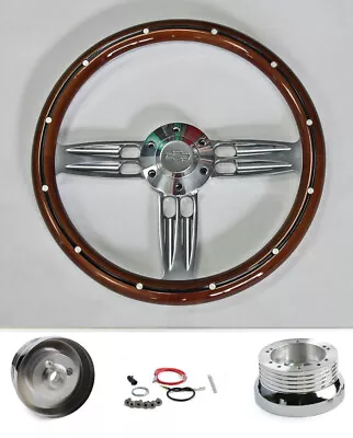 Chevelle Camaro El Camino Nova Mahogany Double Barrel Steering Wheel 14  Bowtie • $232.29