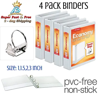 $19.13 • Buy 4 Pack 3 Ring Paper Binder Folder Planner Portfolio Organizer Holds 175 Sheets