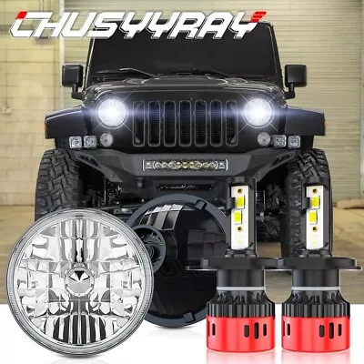 For Jeep Wrangler JK 2007-2018 Combo 7inch LED Headlights Bulbs High/Lo Beam • $124.99