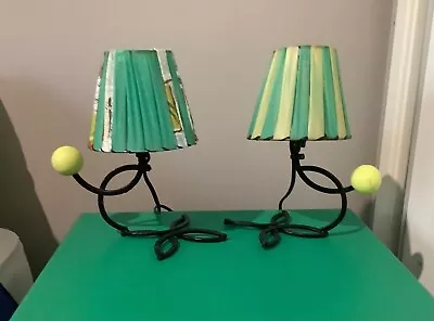 MID CENTURY Small Bedside TABLE LAMPS - Very FUNKY EAMES Era - French Retro Deco • $64.59