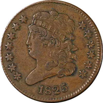 1825 Half Cent Choice XF+ C-1 R.3 Superb Eye Appeal Strong Strike • $194