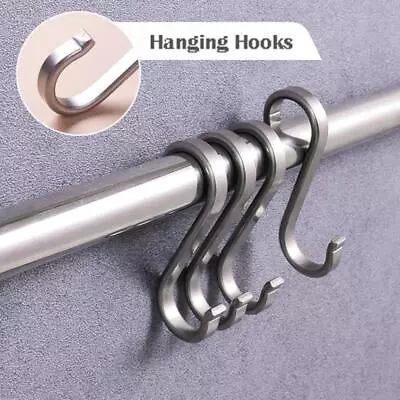 10 X S Hooks Stainless Steel Kitchen Meat Pan Utensil Clothes Hanger Hanging UK • £7.26