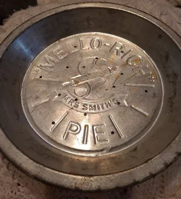 Vintage Mrs. Smith's Mello-Rich Pie 9 1/2  Tin Pan Plate Advertising Embossed • $6.77