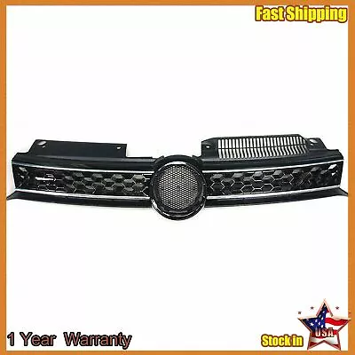 $53.99 • Buy Front Grille Trim Black W/Chrome  For 2010-14 VW MK6 Golf/GTI/Jetta Sportwagen