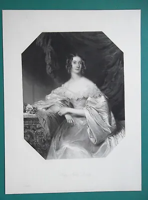 LADY DERING Of Queen Victoria Royal Court - SUPERB 1840 Antique Print • $44.95