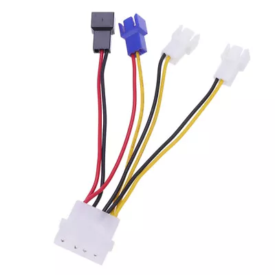  4 Pin Sleeved PWM Fan Splitter Computer Case Y-Splitter Adapter Connector • £7.39