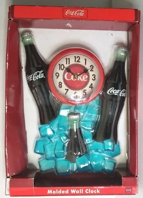 Coca-Cola Molded Wall Clock Bottles On Ice Vintage Battery Operated New In Box  • $40