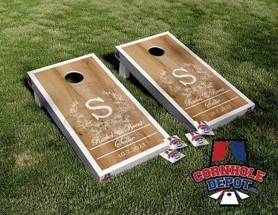 Custom Wedding Personalized Monogrammed Name Cornhole Board Vinyl Wrap Laminated • $38.99