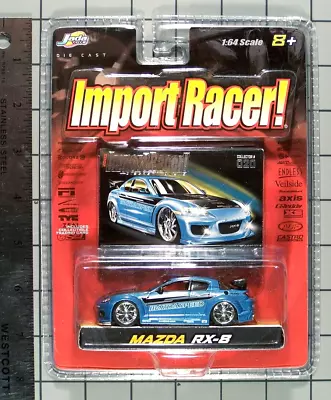 Jada 2003 Import Racer! Mazda RX-8 Metalflake Med. Blue W/racing Tampos • $23