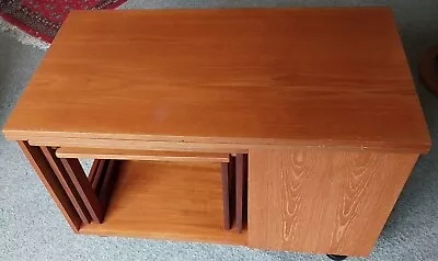 Vintage Mcintosh Coffee Table  Nest Of Tables Unfolding Top Surface Storage • £99.99