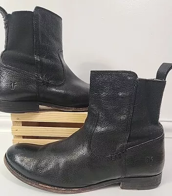 FRYE Men's Black Leather Chelsea Boots Size 11B Pull On W Elastic  3474160 Vtg • $65