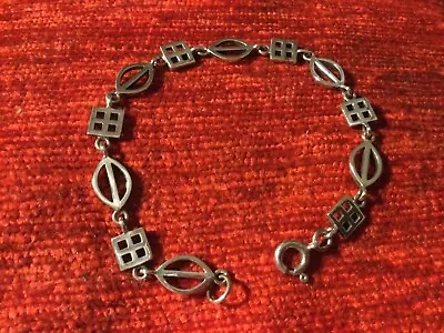 KIT HEATH 925 Silver Celtic Style 17cm Bracelet Every Square Stamped 7.5grams • £8.50