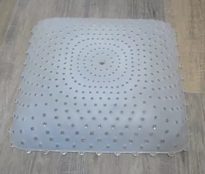 Vintage Ceiling Light Shade Hobnail Frosted Clear Glass 13 1/2  Square • $39.95