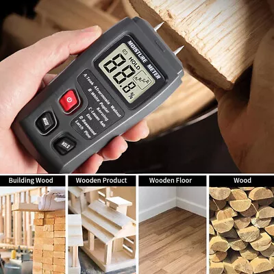 Digital Moisture Detector Damp Meter Brick Wood Screed Wallpaper Caravan Tester • £8.89