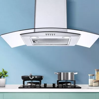 30in Kitchen Wall Mount Range Hood 450CFM Tempered Glass Vented 3-Speed Fan New • $154.99