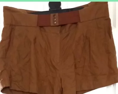 £5.79 • Buy Ladies Safari Brown Shorts Next 18 Belt And Pockets 