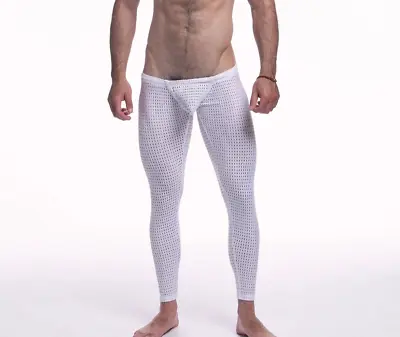 N2N Bodywear Men's Stretchy Low Rise Raider Mesh Tight L White NWT • $51