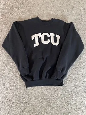 Vintage TCU Sweatshirt Men Medium Crewneck Fleece Sweater Texas Christian Y2K • $19.99