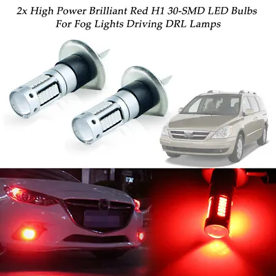 2PCS Brilliant Red H1 30-SMD LED Car Fog Lights Daytime Running Lamps DRL Bulbs  • $11.98