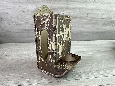 Vintage Metal/Tin Kitchen Match Box Holder Wall Mount Needs Restoration • $13.75